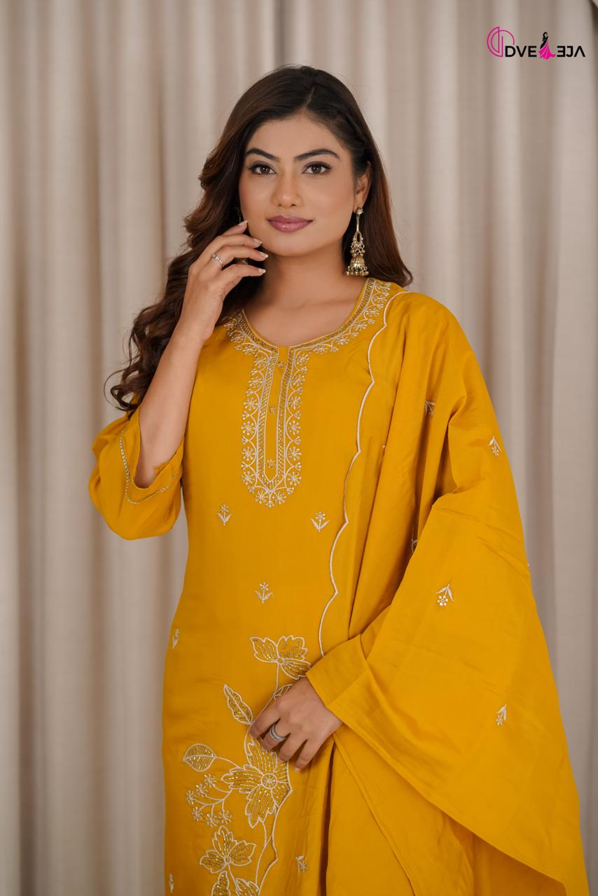 141026 Jiya Series Dveeja Fashion Chanderi Readymade Pant Style Suits Manufacturer India