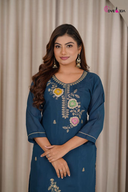 141026 Jiya Series Dveeja Fashion Chanderi Readymade Pant Style Suits Manufacturer India