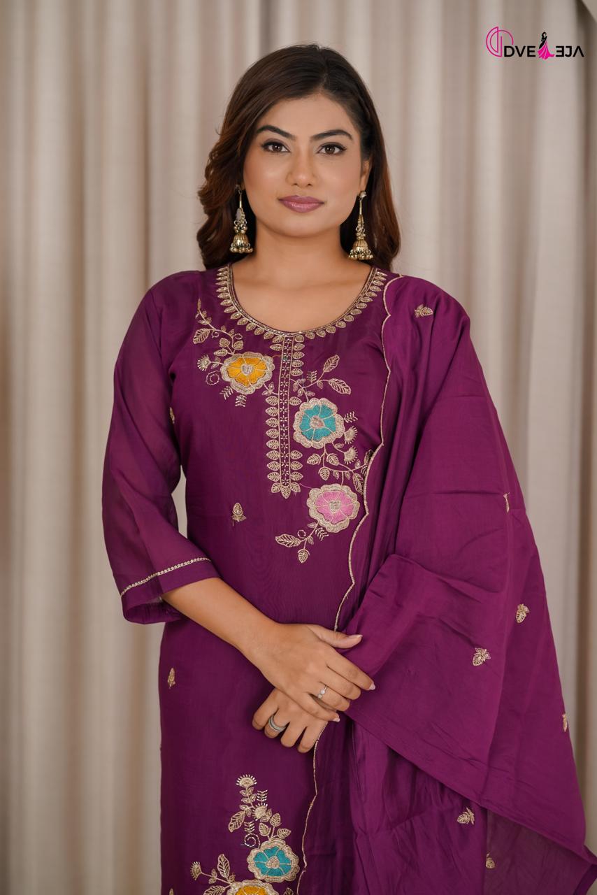 141026 Jiya Series Dveeja Fashion Chanderi Readymade Pant Style Suits Manufacturer India
