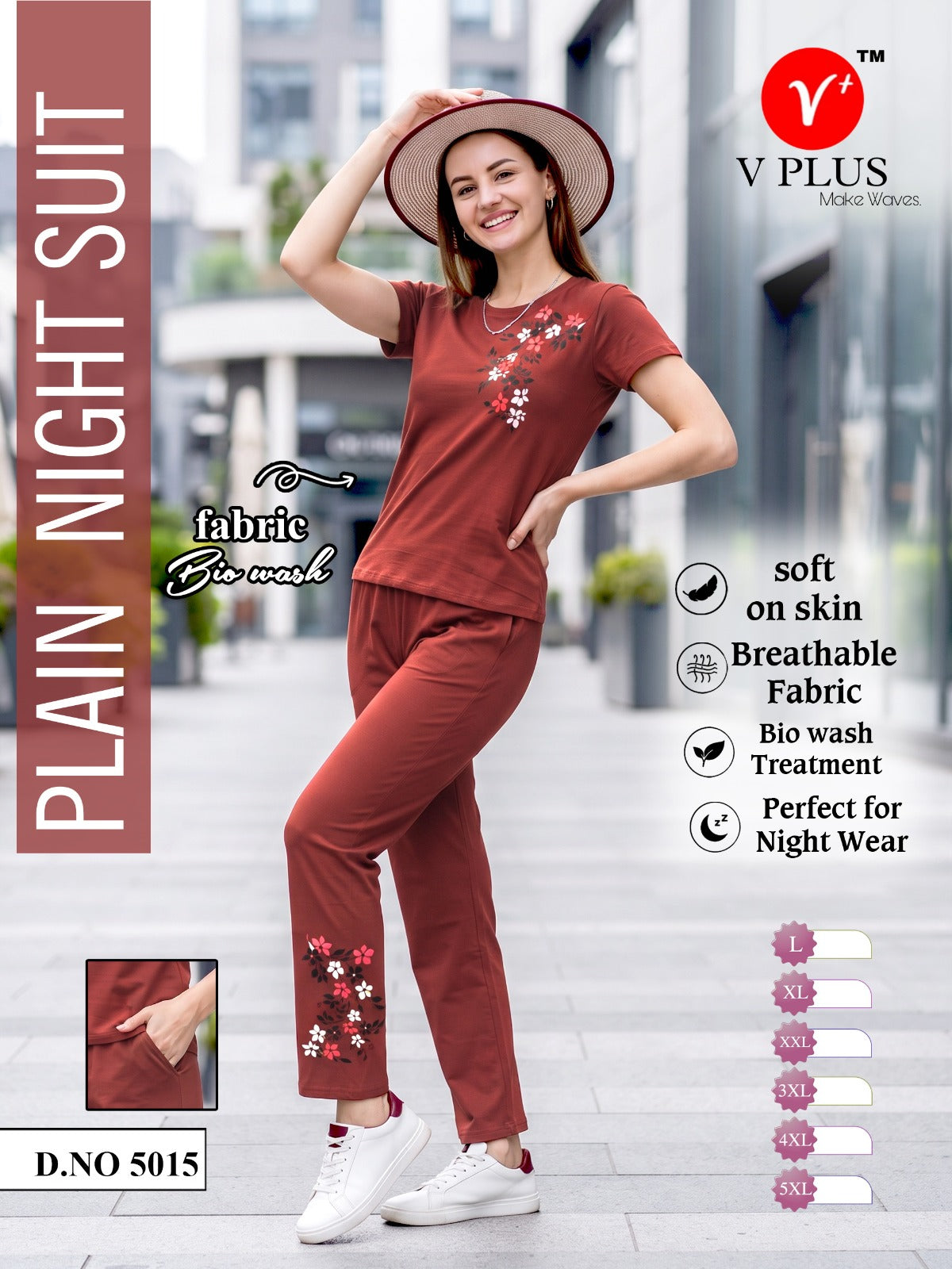 1410 Dn 5015 Vp Biowash Pyjama Night Suits Wholesale Price