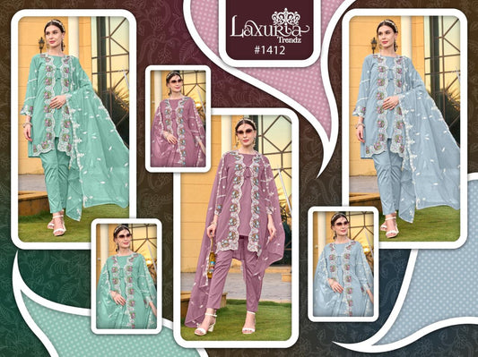 1412 Laxuria Trendz Fox Georgette Pakistani Readymade Suits Manufacturer India