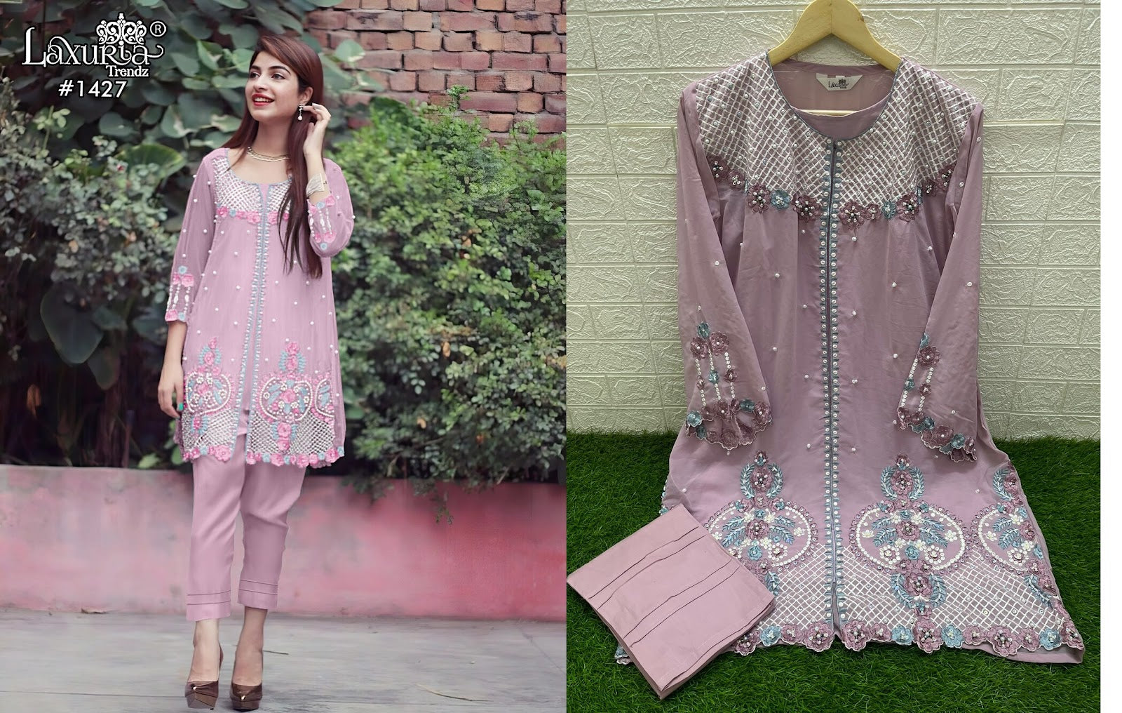 1427 Laxuria Trendz Fox Georgette Co Ord Set Supplier Ahmedabad