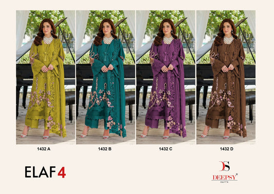 1432 Abcd Elaf 4 Deepsy Cotton Pakistani Patch Work Suits Wholesale