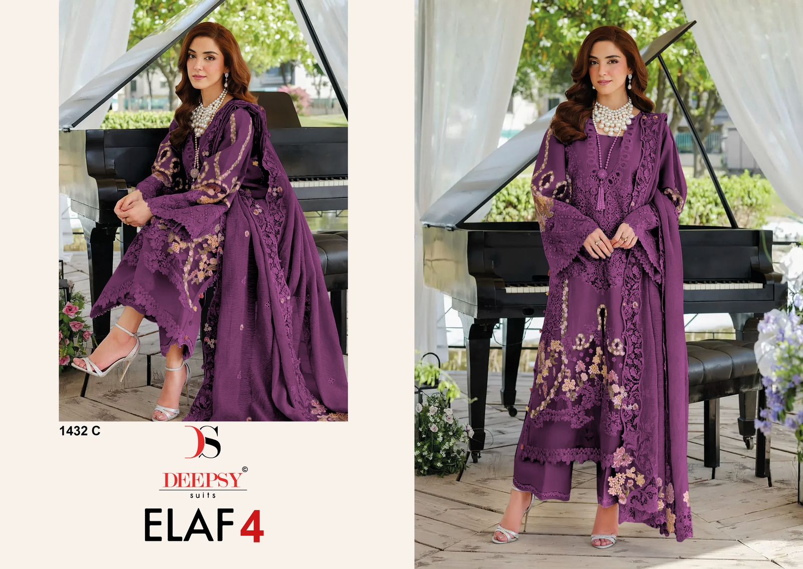 1432 Abcd Elaf 4 Deepsy Cotton Pakistani Patch Work Suits Wholesale