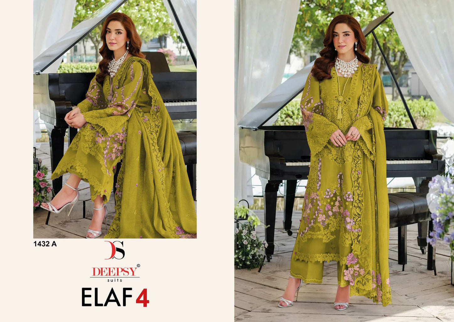 1432 Abcd Elaf 4 Deepsy Cotton Pakistani Patch Work Suits Wholesale
