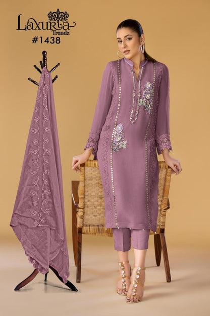 1438 New Colours Laxuria Trendz Georgette Pakistani Readymade Suits Manufacturer Ahmedabad