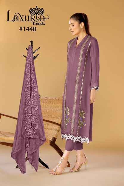 1440 Laxuria Trendz Faux Georgette Pakistani Readymade Suits Supplier