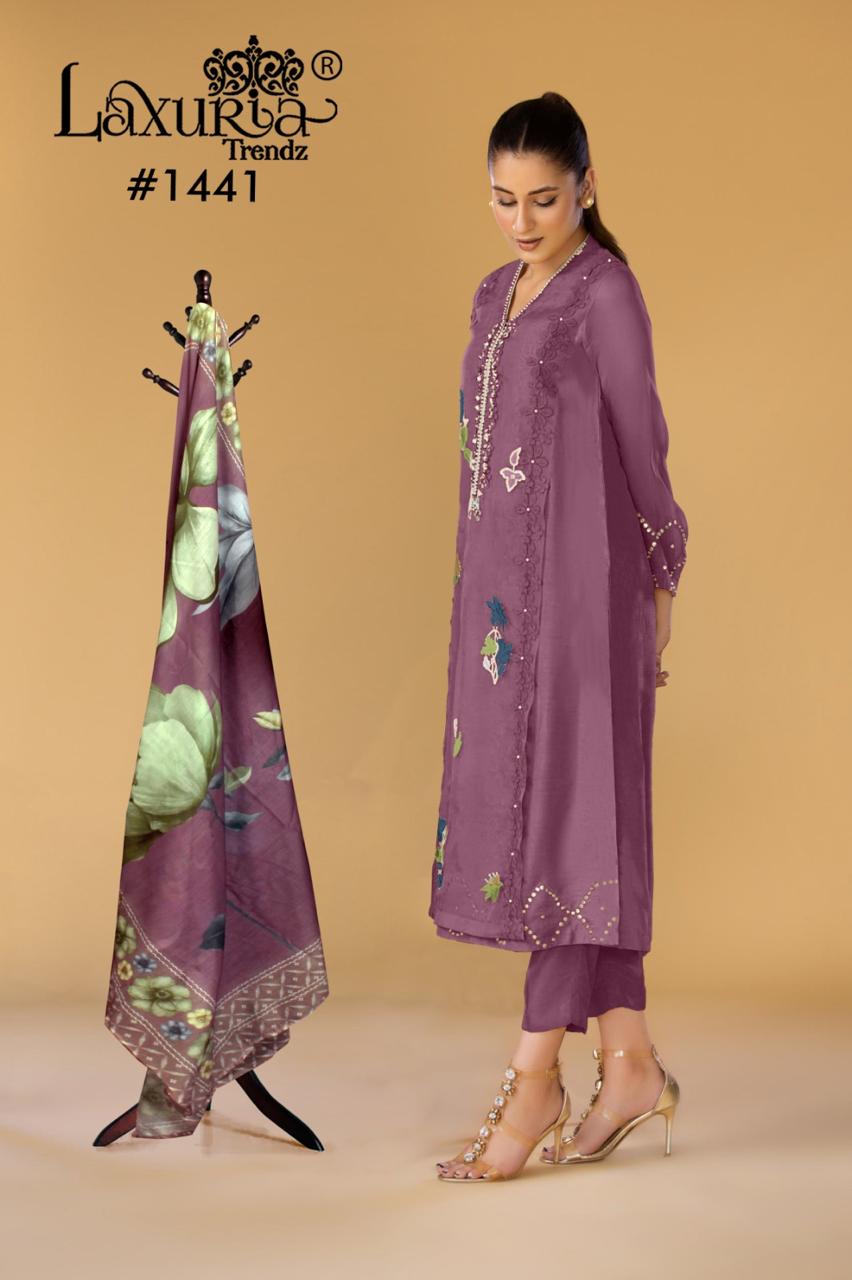 1441 Laxuria Trendz Faux Georgette Pakistani Readymade Suits Supplier Gujarat