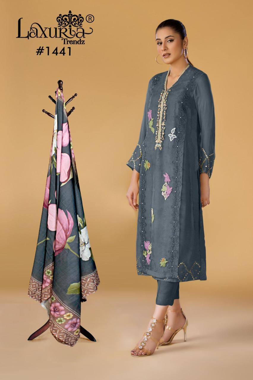 1441 Laxuria Trendz Faux Georgette Pakistani Readymade Suits Supplier Gujarat