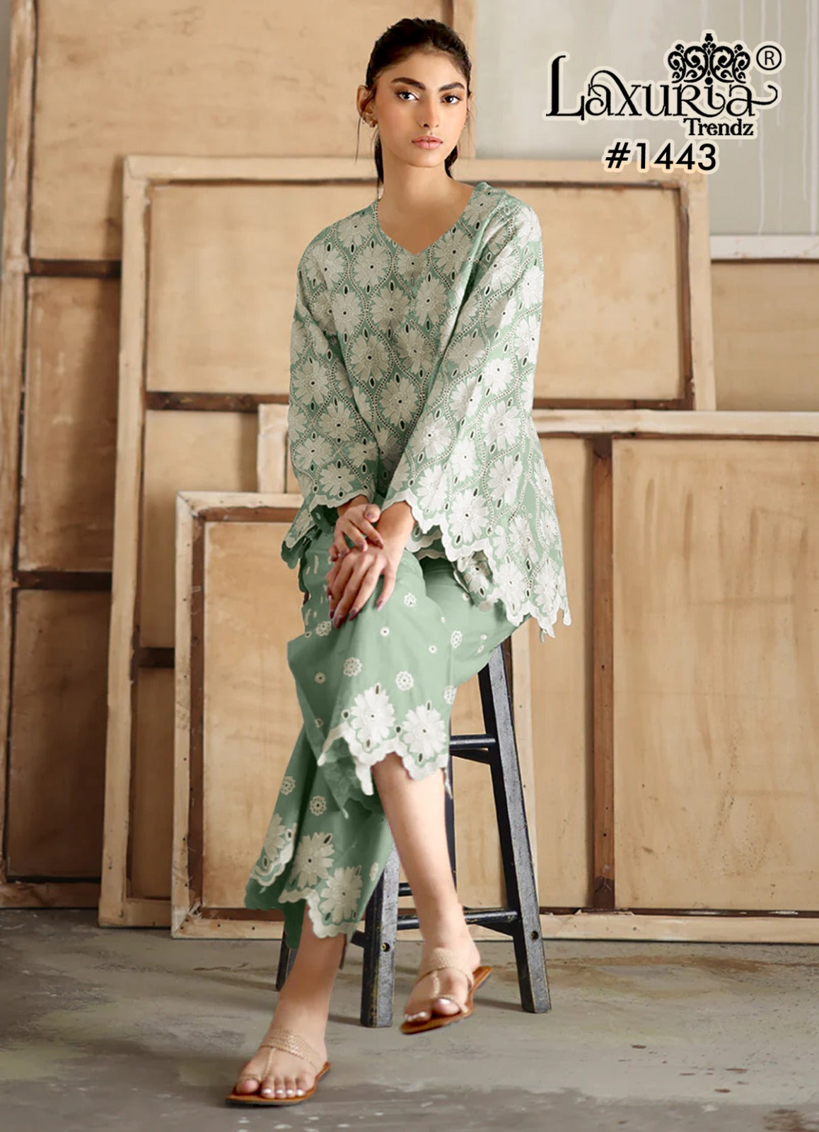 1443 Laxuria Trendz Jaam Satin Co Ord Set Wholesale Rate