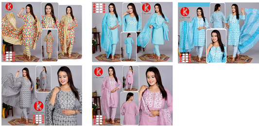 1444-1448 Srh Cotton Readymade Pant Style Suits Wholesale Price