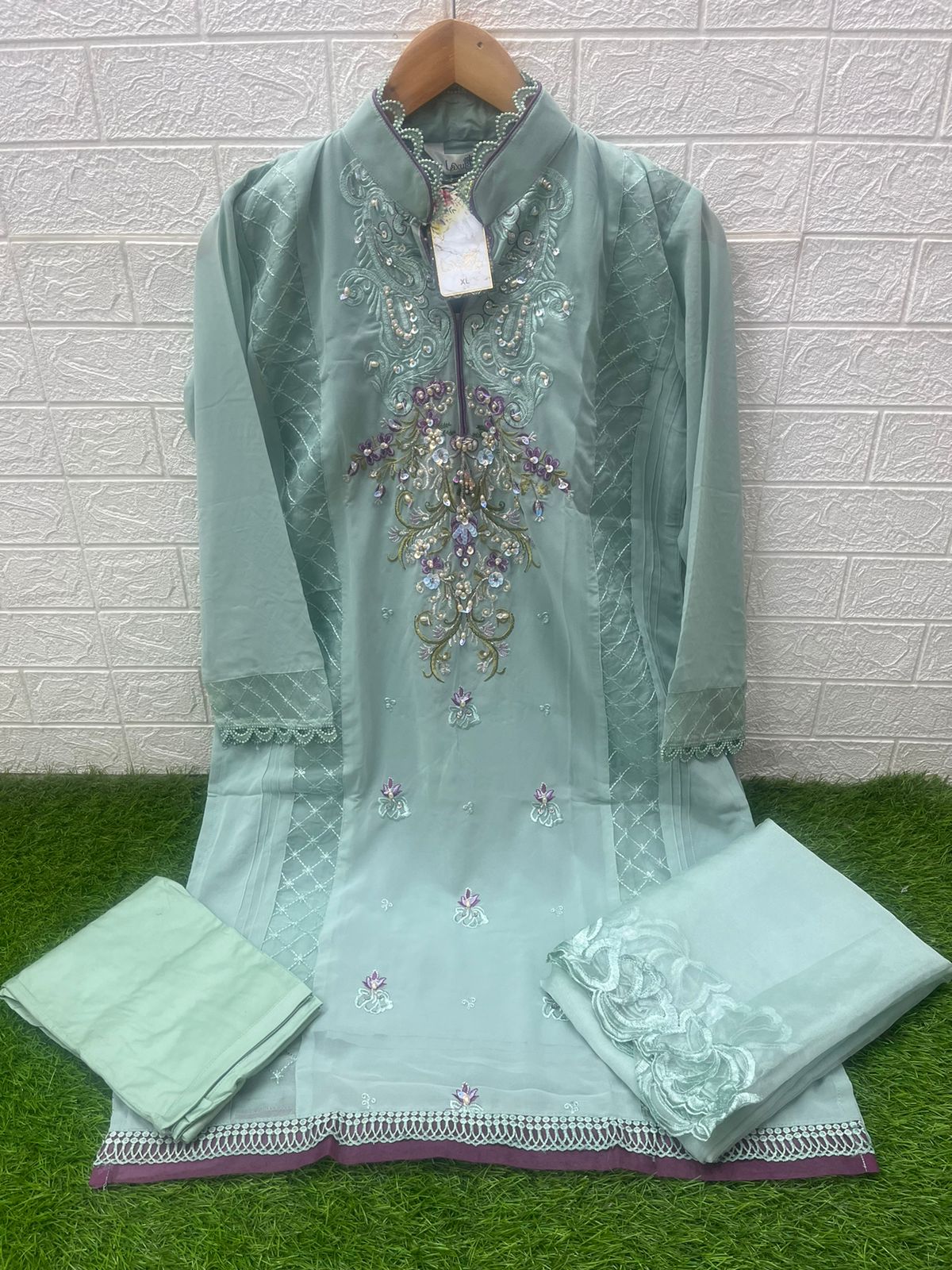 1445 Laxuria Trendz Faux Georgette Pakistani Readymade Suits Wholesale Price