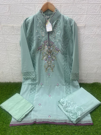 1445 Laxuria Trendz Faux Georgette Pakistani Readymade Suits Wholesale Price