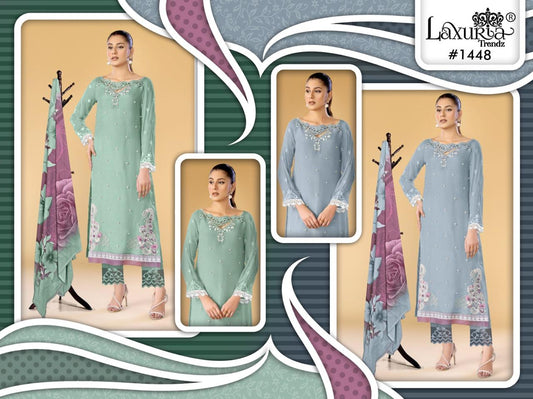 1448 Laxuria Trendz Faux Georgette Pakistani Readymade Suits Supplier Gujarat