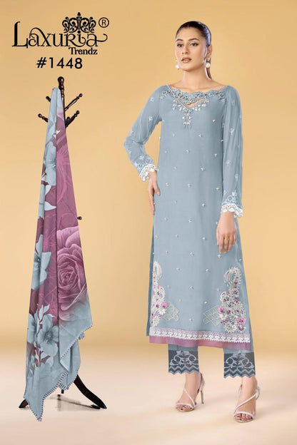 1448 Laxuria Trendz Faux Georgette Pakistani Readymade Suits Supplier Gujarat