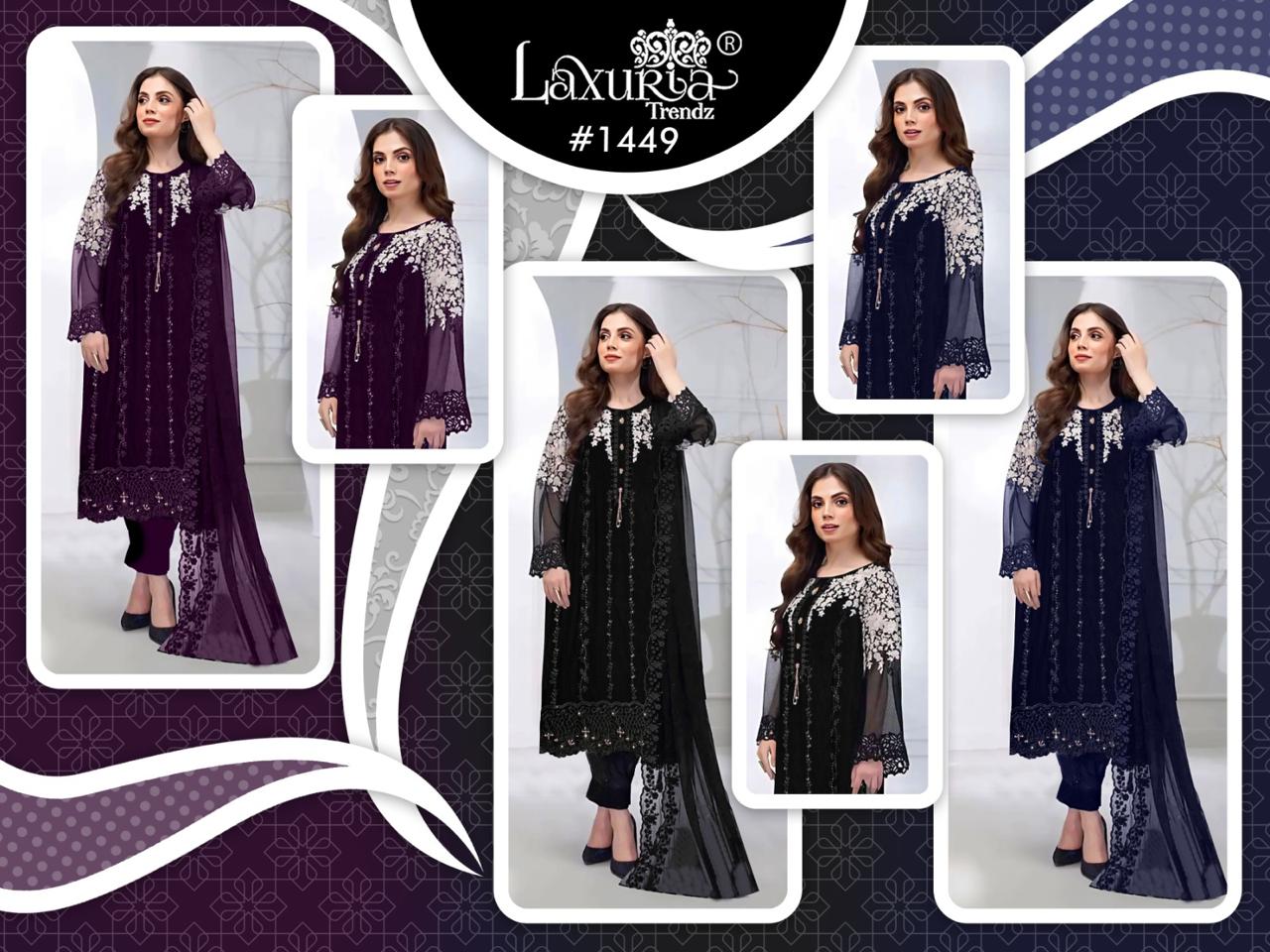 1449 Laxuria Trendz Georgette Pakistani Salwar Suits Exporter