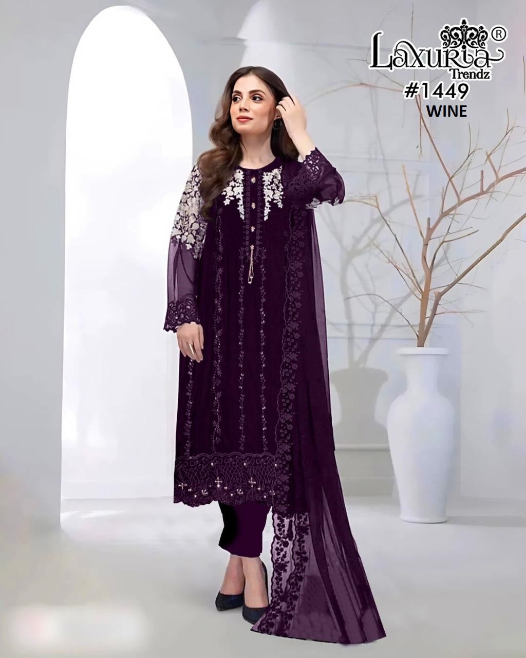 1449 Laxuria Trendz Georgette Pakistani Salwar Suits Exporter