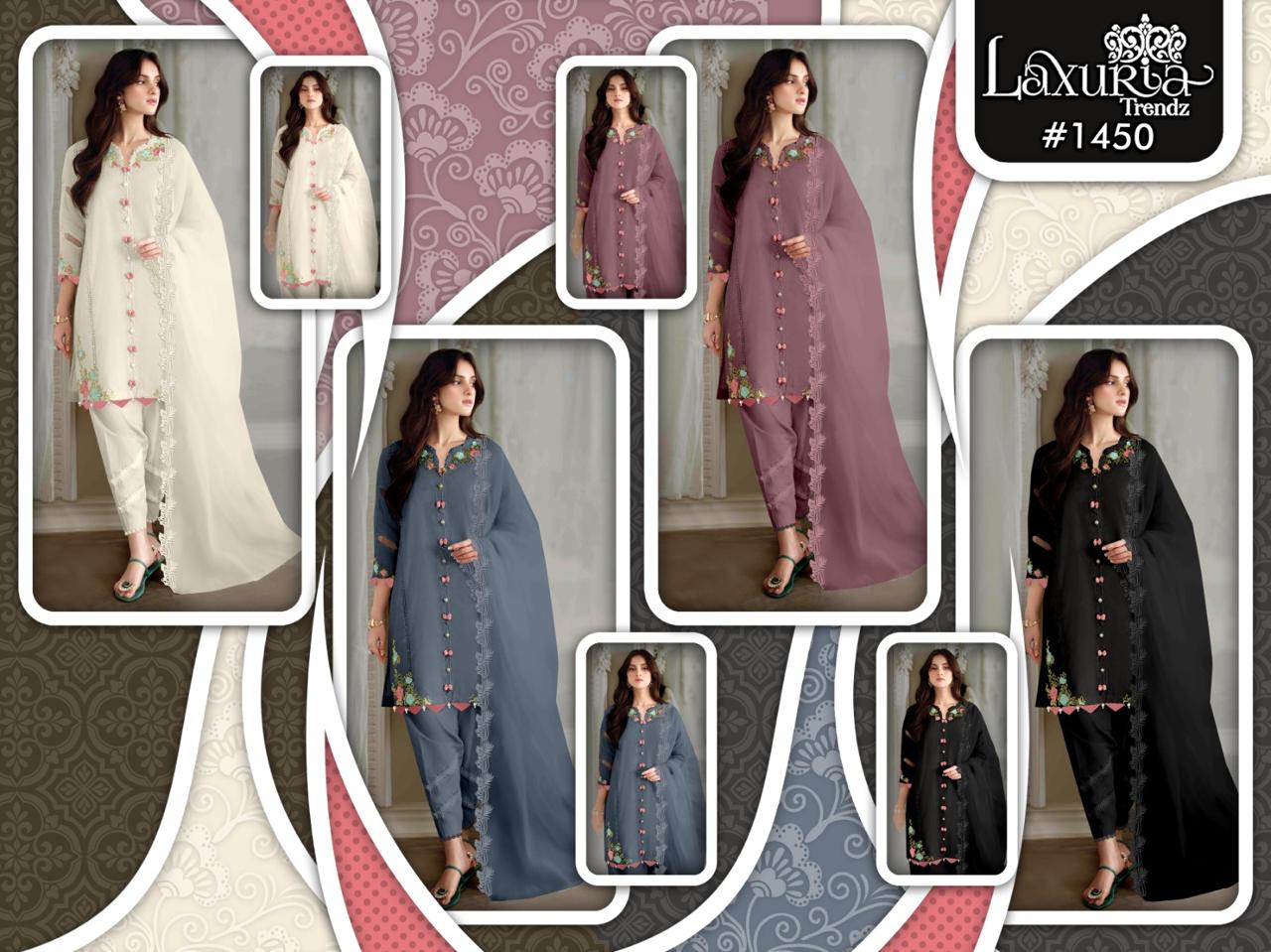 1450 Laxuria Trendz Pakistani Readymade Suits Wholesaler