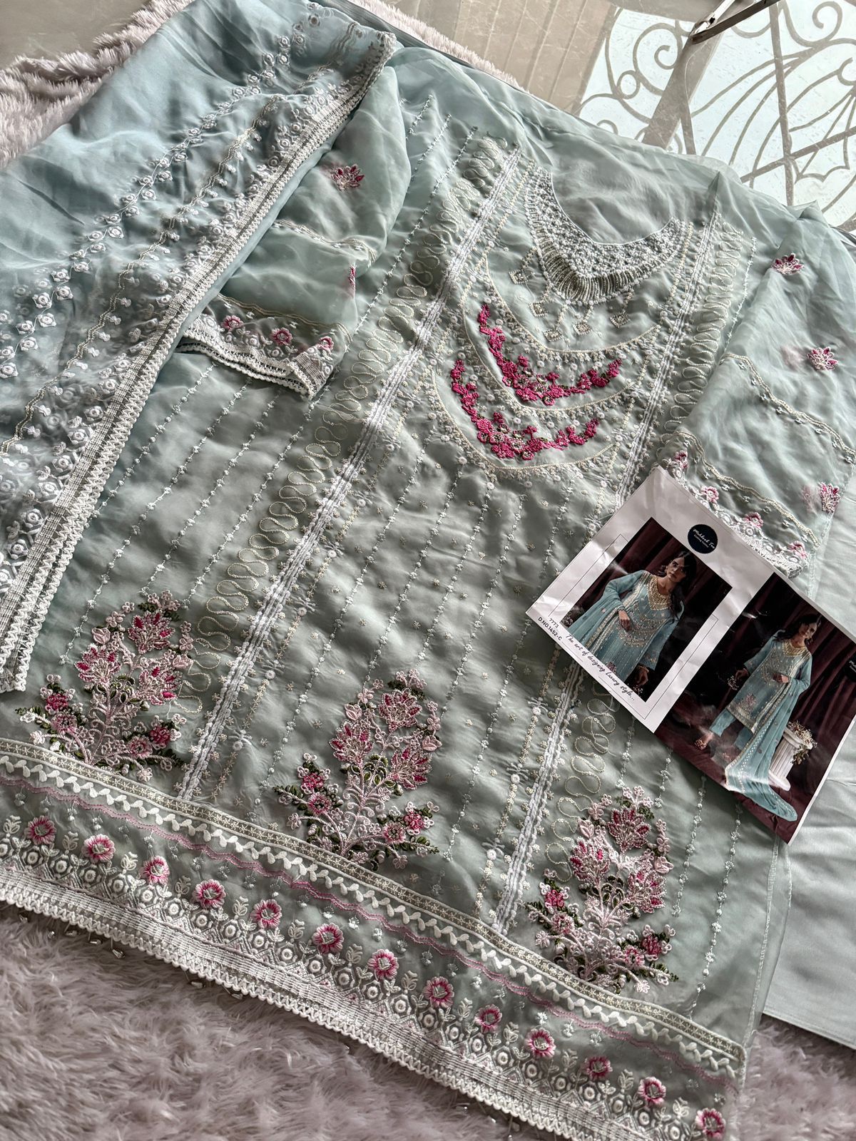 1452Abcd Mehboob Tex Organza Pakistani Salwar Suits Supplier