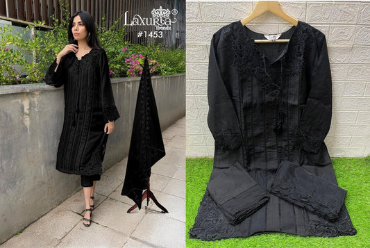 1453 Cutwork Laxuria Trendz Slub Pakistani Readymade Suits Wholesale Price