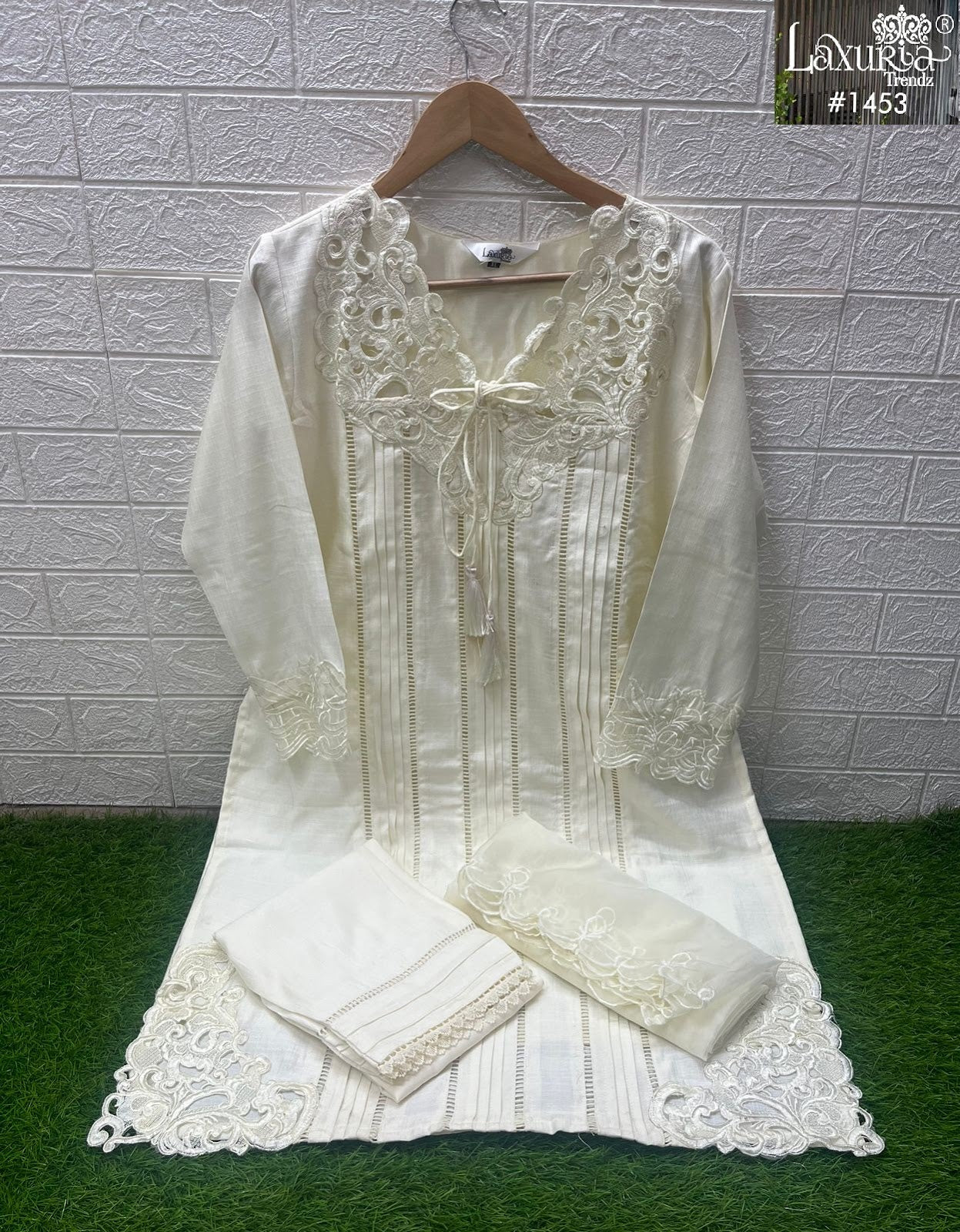 1453 New Colours Laxuria Trendz Slub Pakistani Readymade Suits Wholesale