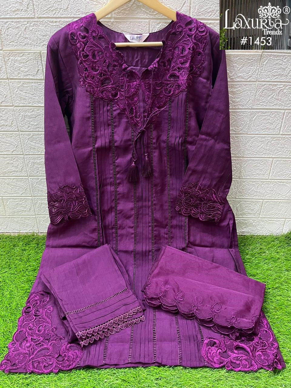 1453 New Colours Laxuria Trendz Slub Pakistani Readymade Suits Wholesale