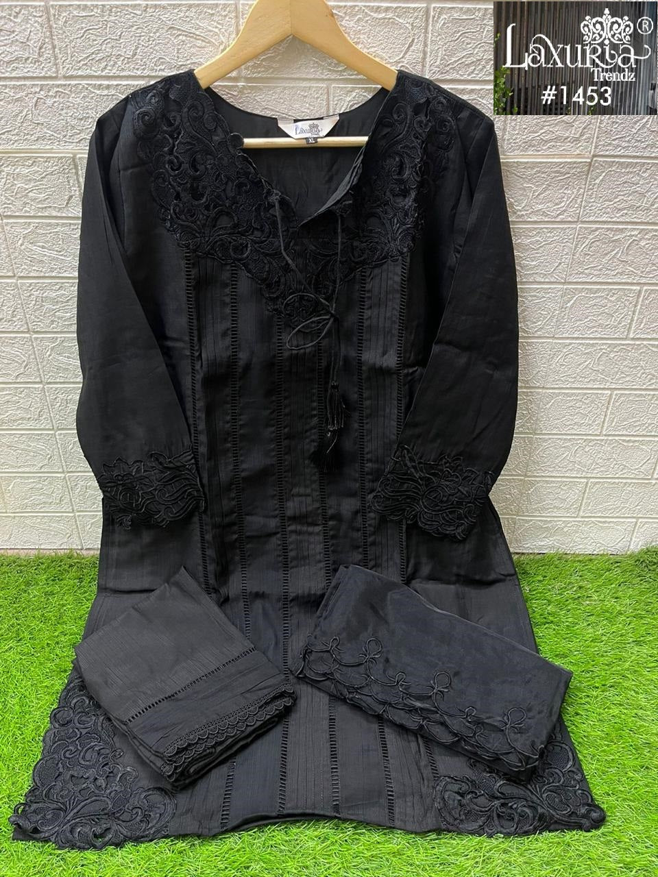 1453 New Colours Laxuria Trendz Slub Pakistani Readymade Suits Wholesale