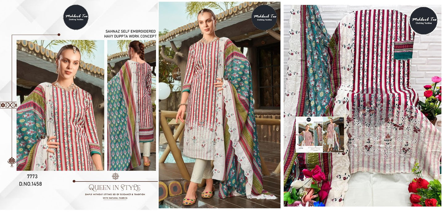 1457-1460 Mehboob Tex Pure Cotton Pakistani Salwar Suits Exporter Ahmedabad
