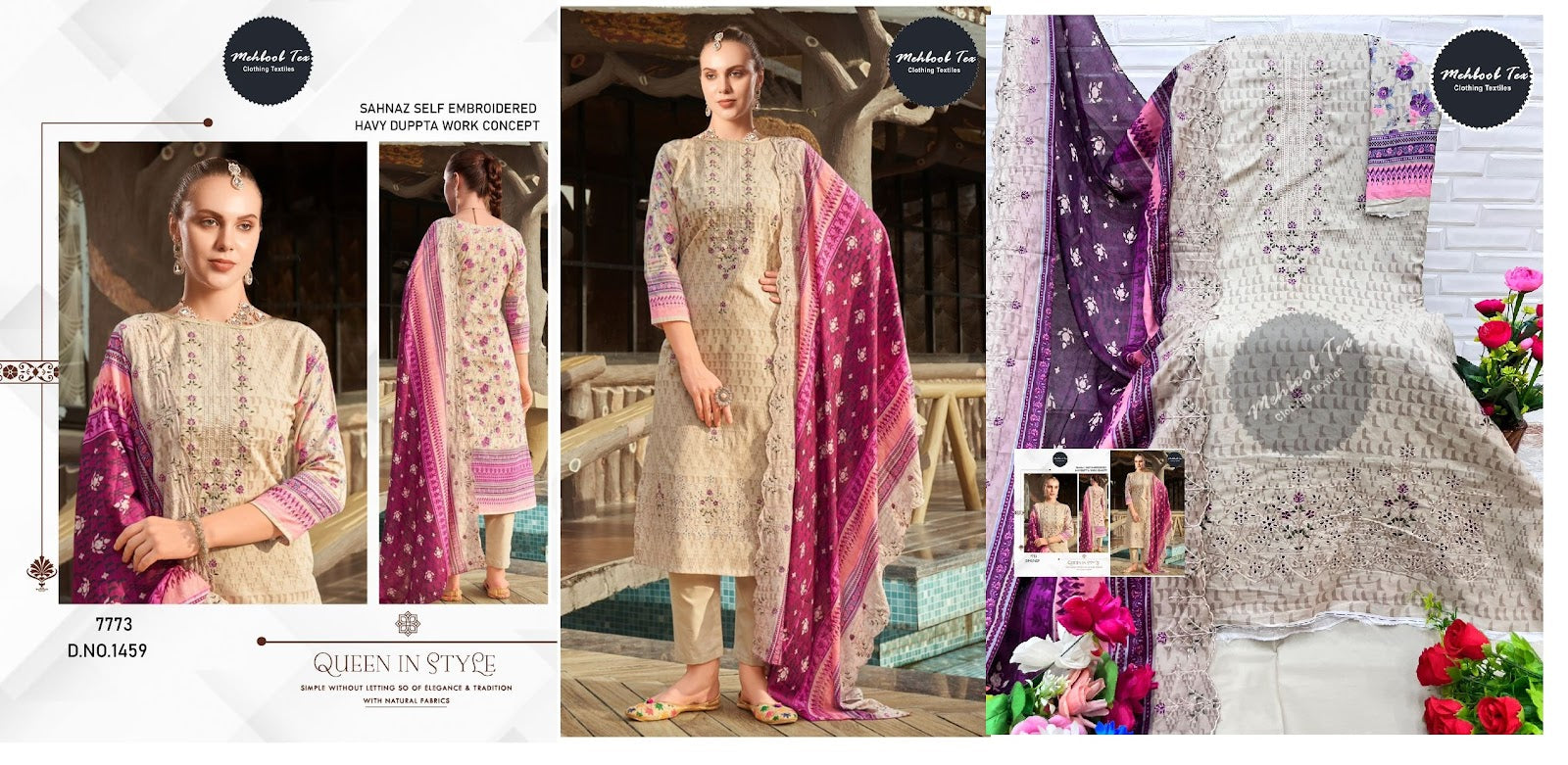 1457-1460 Mehboob Tex Pure Cotton Pakistani Salwar Suits Exporter Ahmedabad