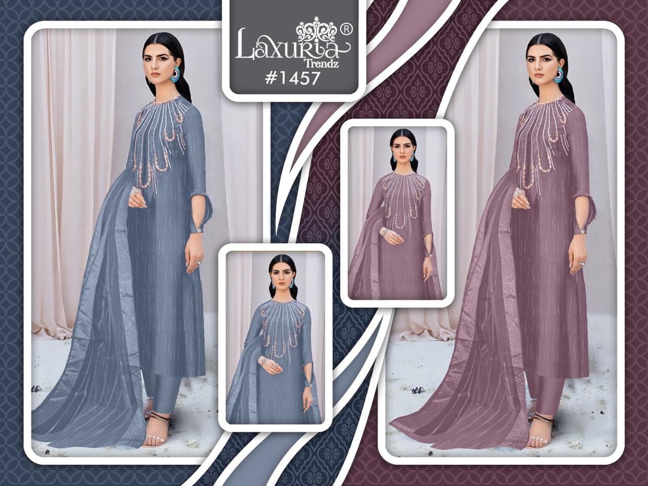 1457 Laxuria Trendz Pakistani Readymade Suits Supplier Gujarat