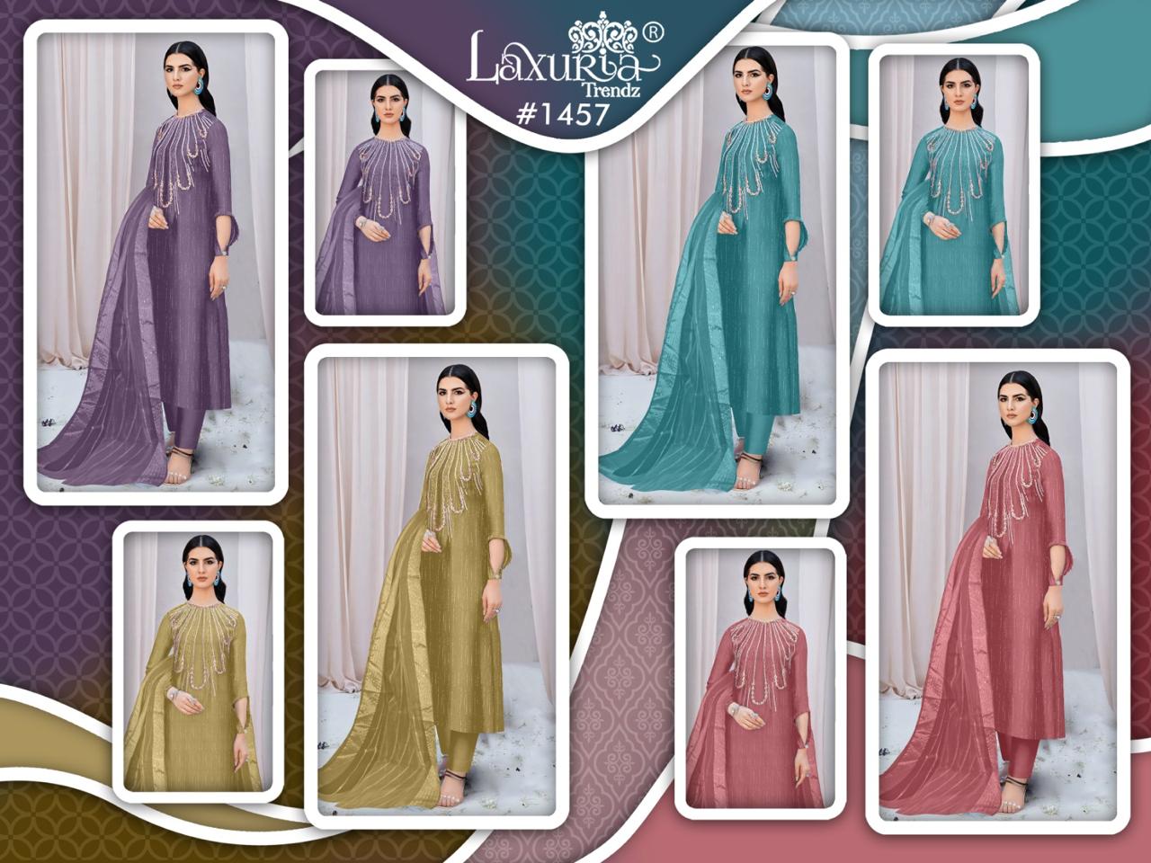 1457 Laxuria Trendz Pakistani Readymade Suits Wholesaler Ahmedabad