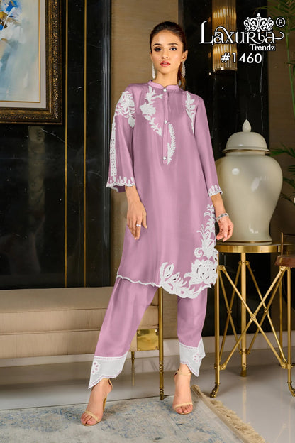 1460 New Colour Laxuria Trendz Pure French Co Ord Set Wholesaler Ahmedabad