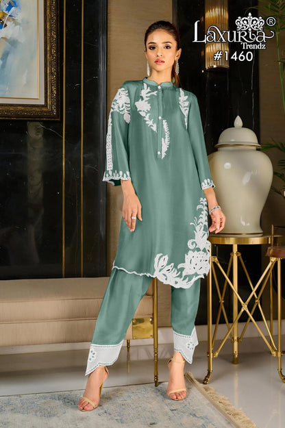 1460 New Colour Laxuria Trendz Pure French Co Ord Set Wholesaler Ahmedabad