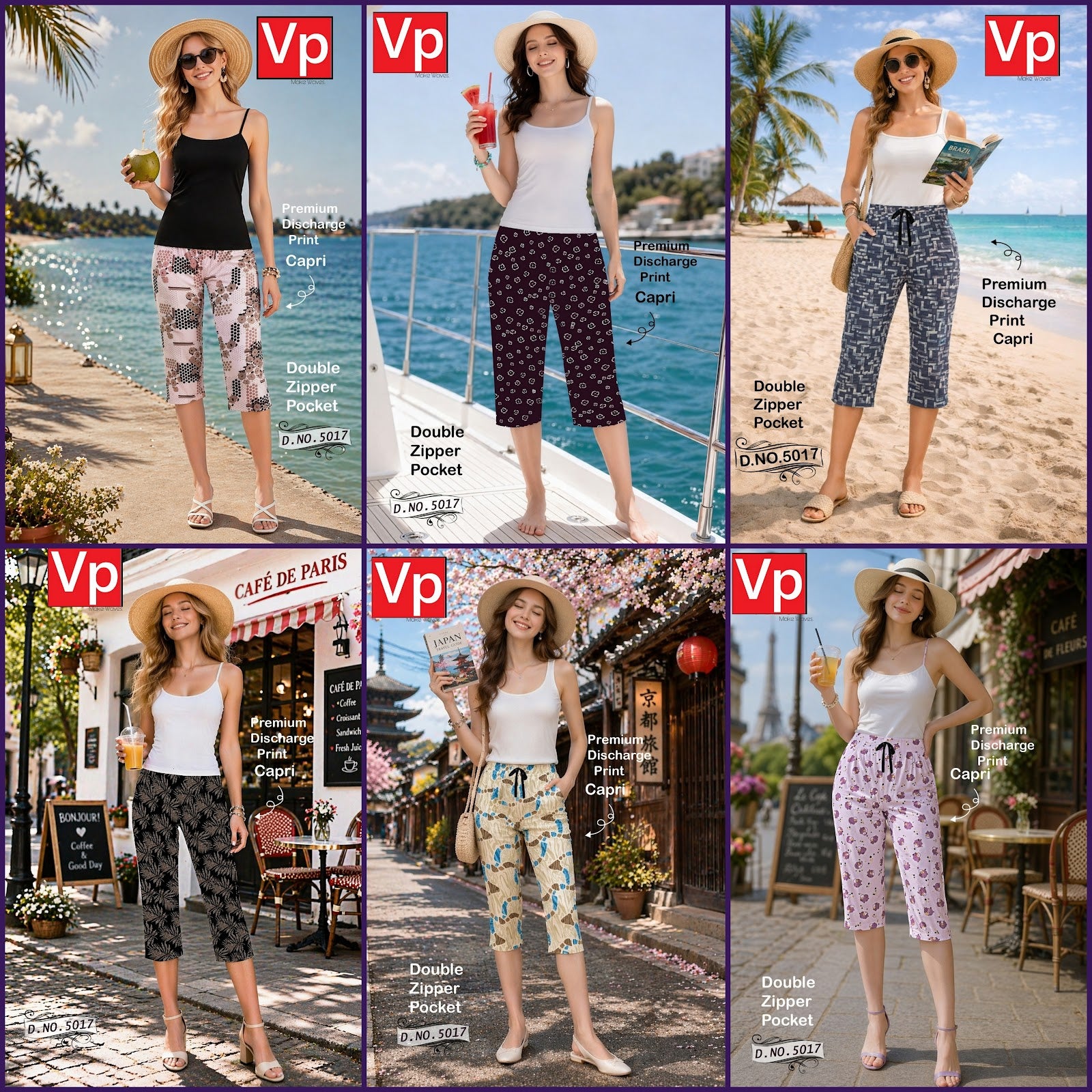 Design 5017 2005 Vp Hosiery Cotton Womens Capri Manufacturer Gujarat