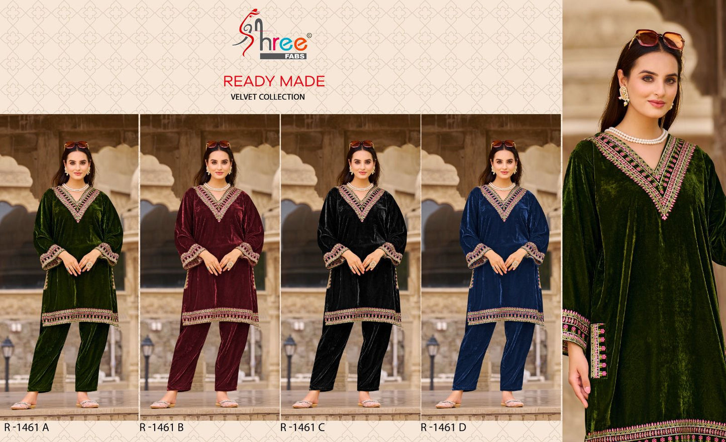 1461 Velvet Shree Fabs Viscose Co Ord Set Supplier India