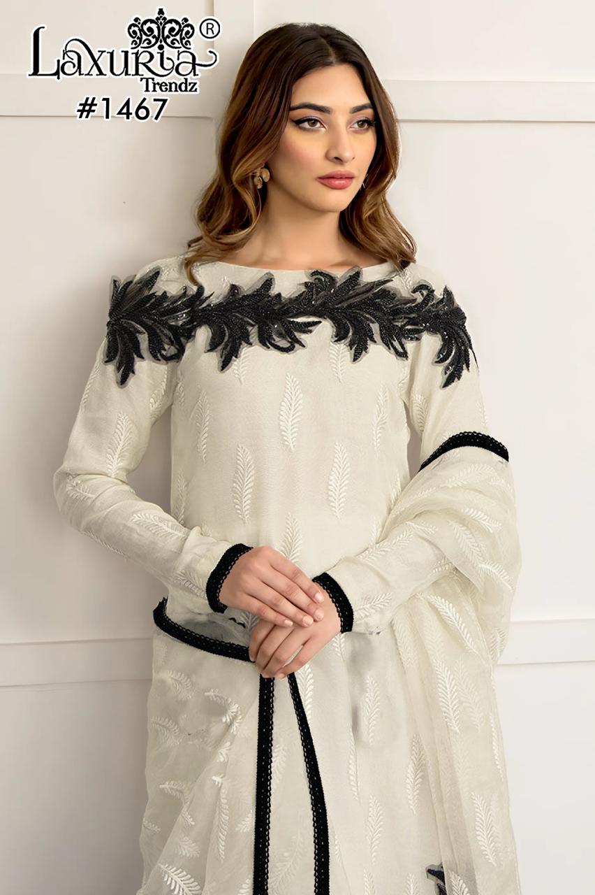 1467 Laxuria Trendz Fox Georgette Pakistani Readymade Suits Exporter India