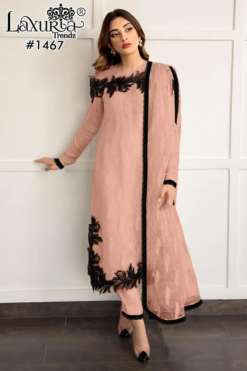 1467 Laxuria Trendz Fox Georgette Pakistani Readymade Suits Exporter India