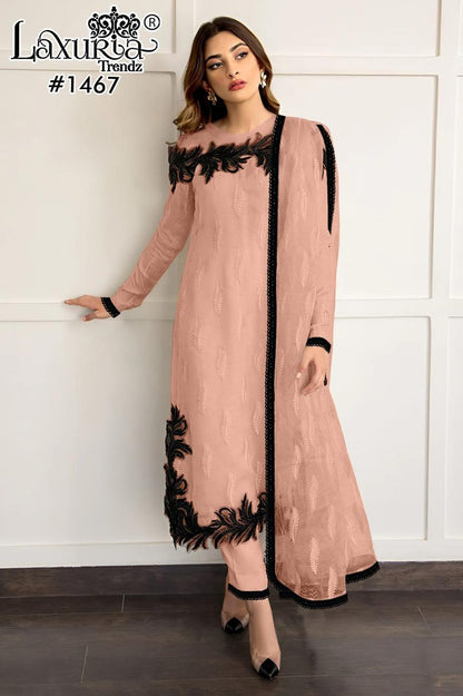 1467 Laxuria Trendz Fox Georgette Pakistani Readymade Suits Exporter India