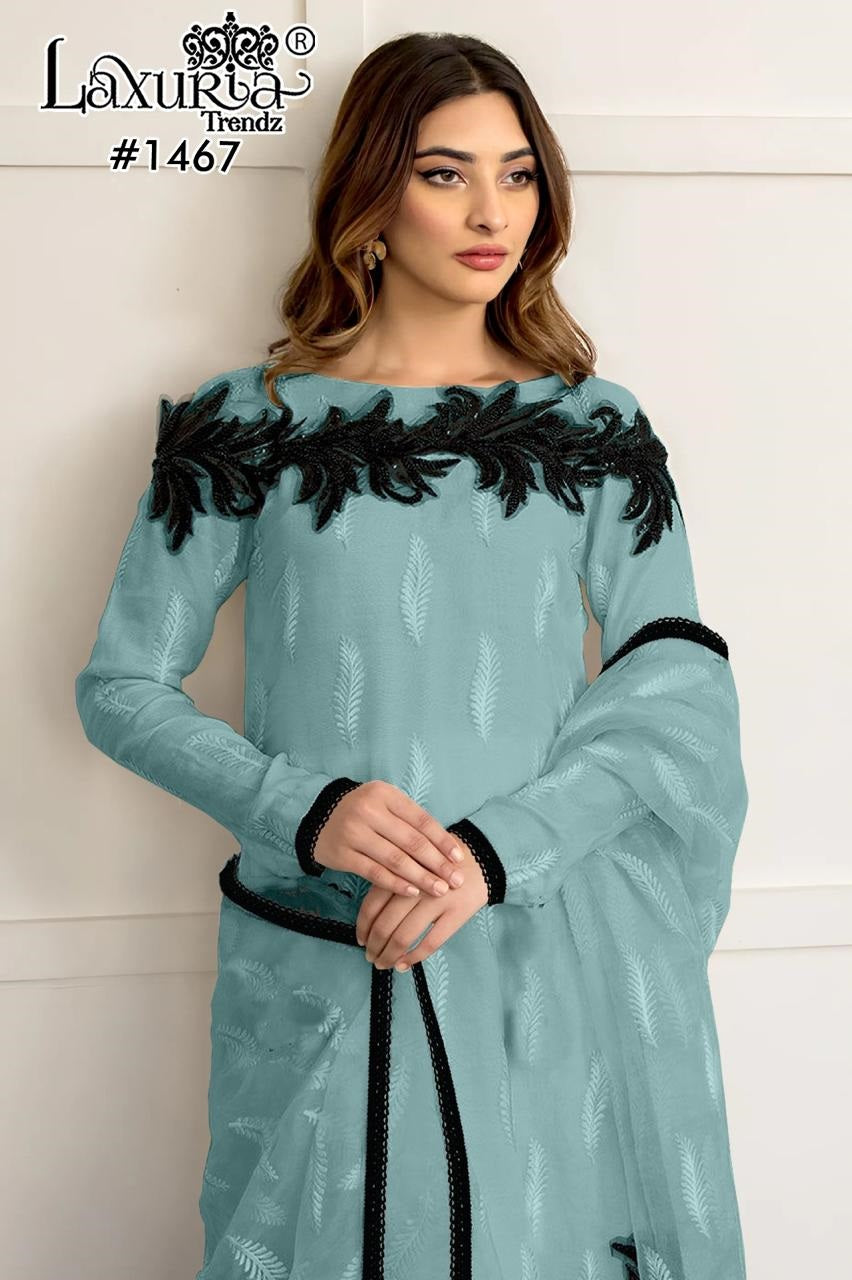 1467 Laxuria Trendz Fox Georgette Pakistani Readymade Suits Exporter India