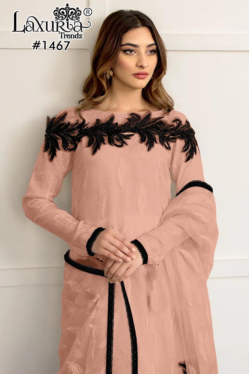 1467 Laxuria Trendz Fox Georgette Pakistani Readymade Suits Exporter India