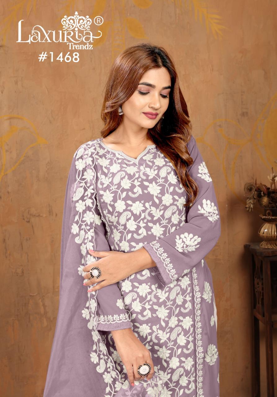 1468 Laxuria Trendz Faux Georgette Pakistani Readymade Suits Exporter