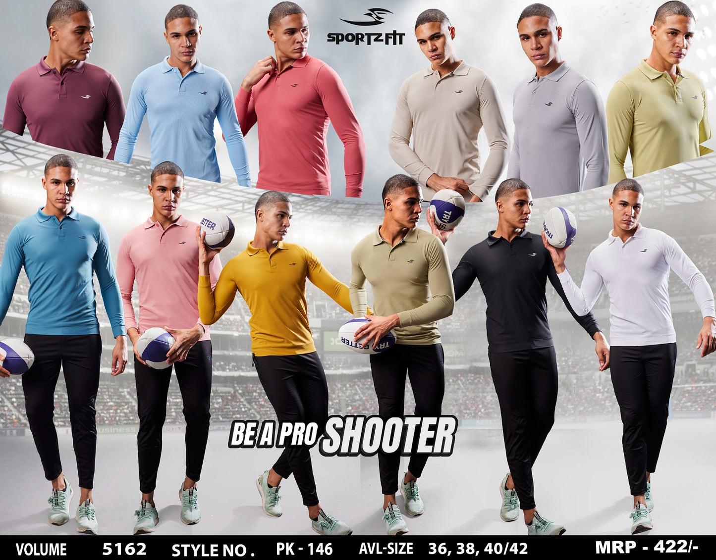 146- Vol 5162 Sportz Fit Pique Mens Tshirts Wholesaler