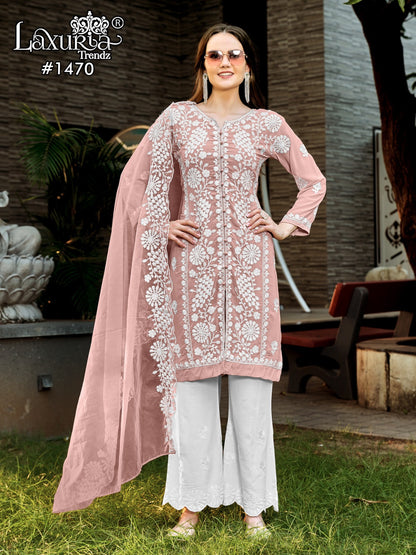 1470 Laxuria Trendz Faux Georgette Pakistani Readymade Suits Wholesaler India