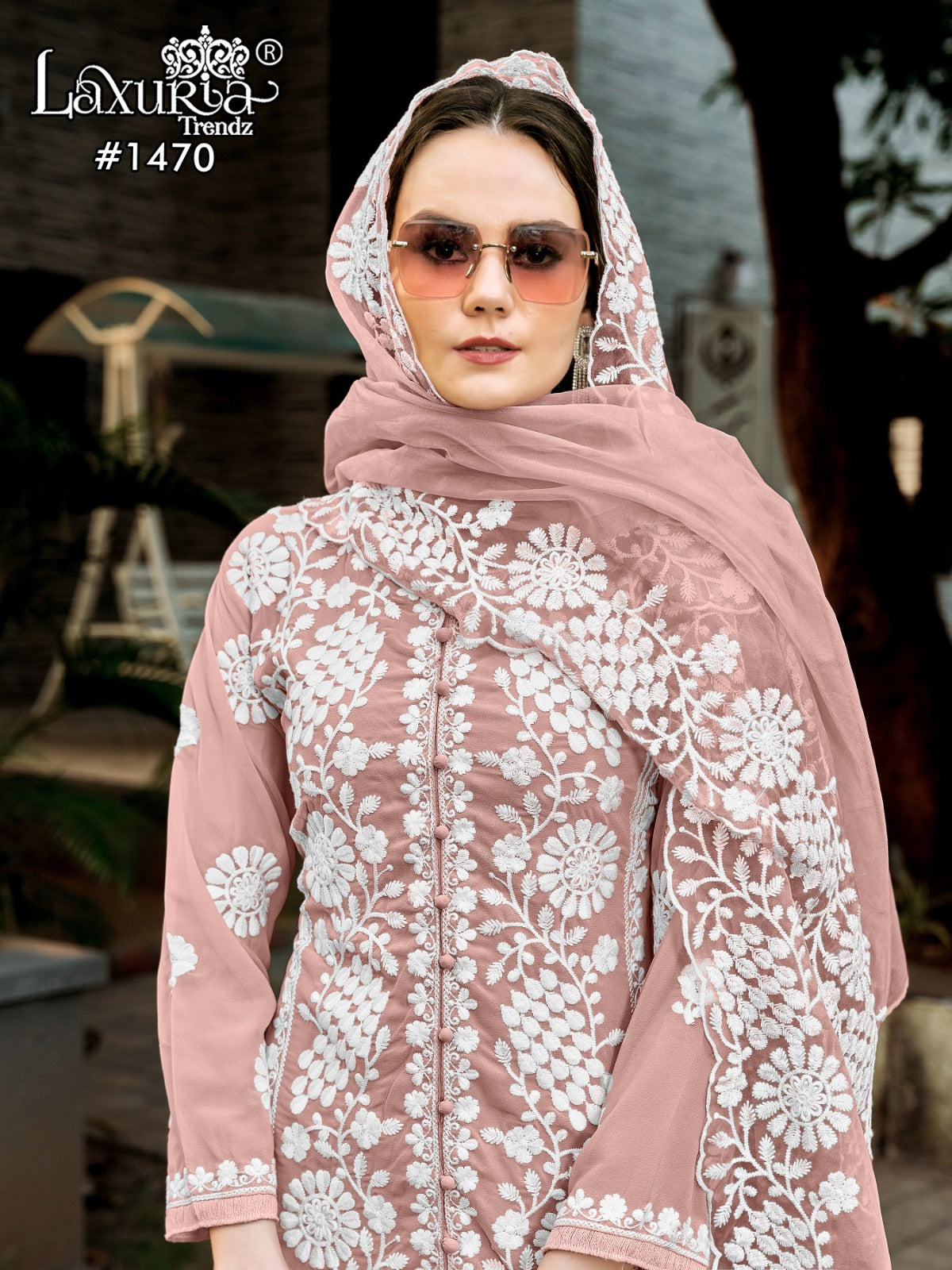 1470 Laxuria Trendz Faux Georgette Pakistani Readymade Suits Wholesaler India