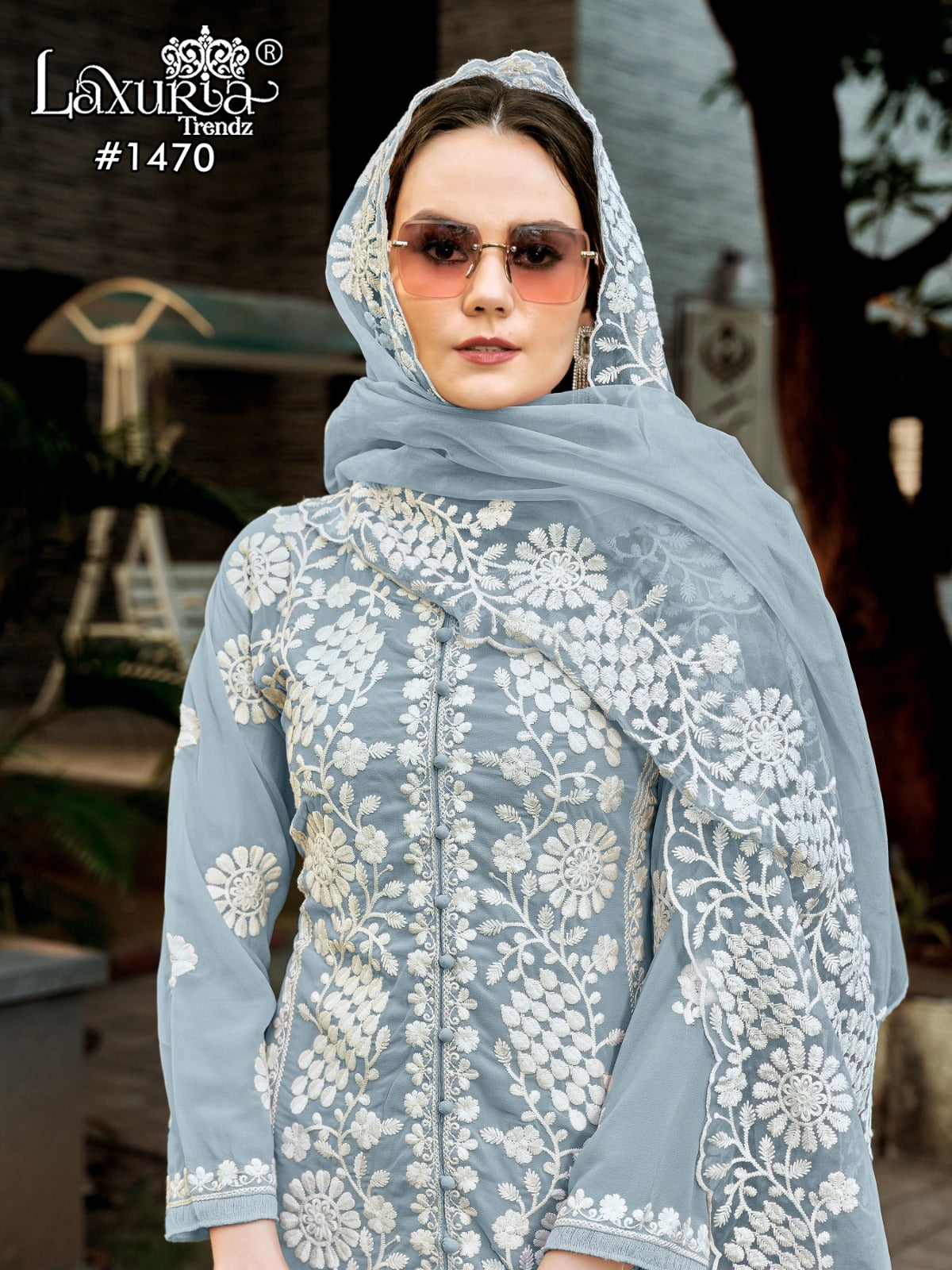 1470 Laxuria Trendz Faux Georgette Pakistani Readymade Suits Wholesaler India