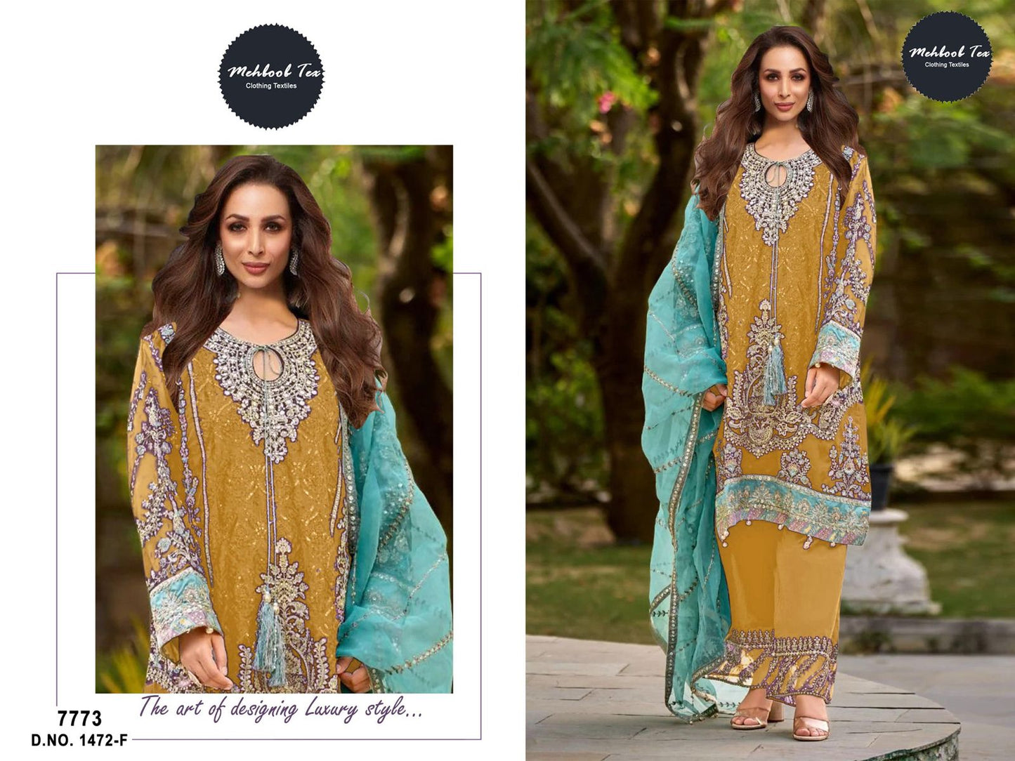 1472Efgh Mehboob Tex Organza Pakistani Salwar Suits Wholesaler Gujarat