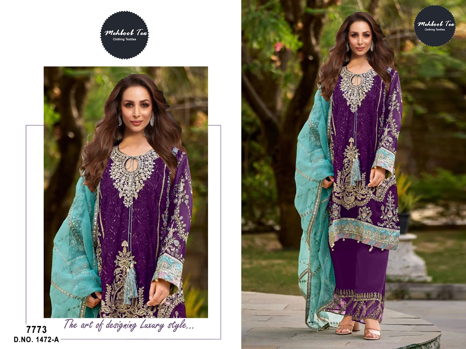 1472Abcd New Colours Mehboob Tex Organza Pakistani Salwar Suits Wholesale