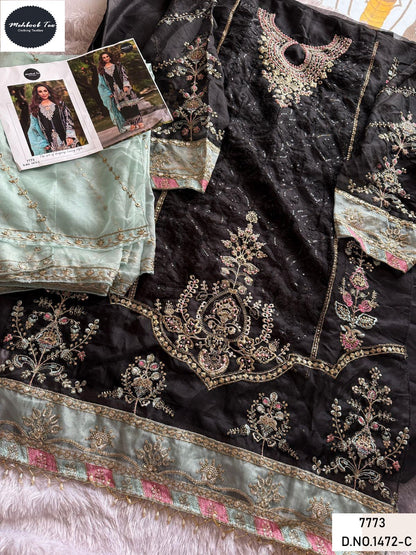 1472Abcd New Colours Mehboob Tex Organza Pakistani Salwar Suits Wholesale