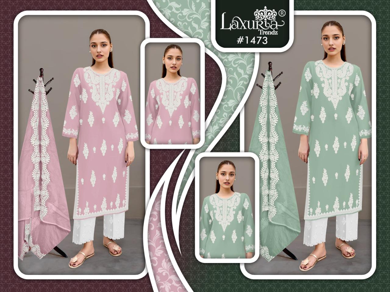 1473 Laxuria Trendz Faux Georgette Pakistani Readymade Suits Manufacturer India
