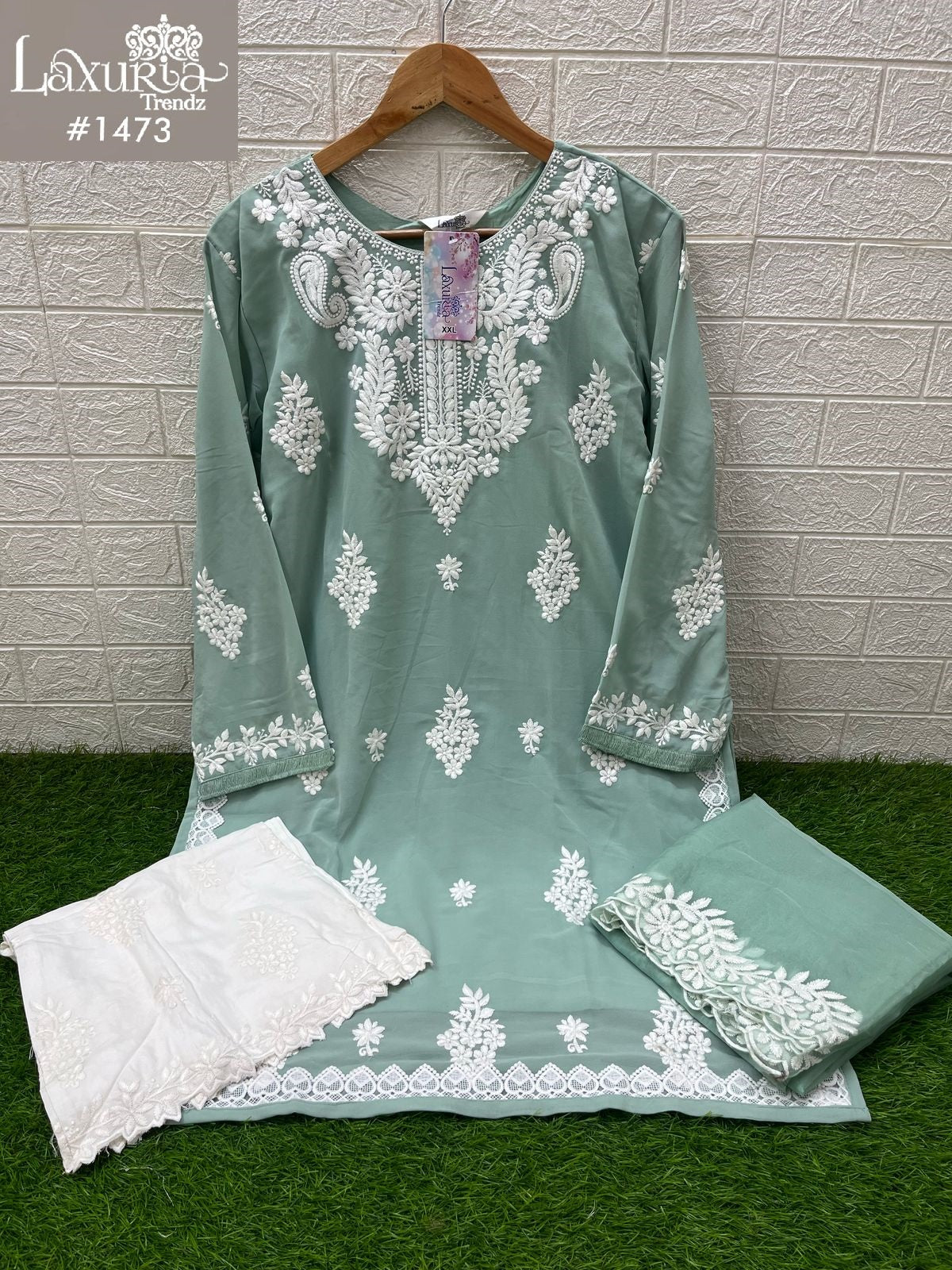 1473 Laxuria Trendz Faux Georgette Pakistani Readymade Suits Manufacturer India